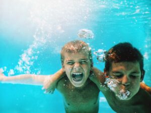 Kids swimming