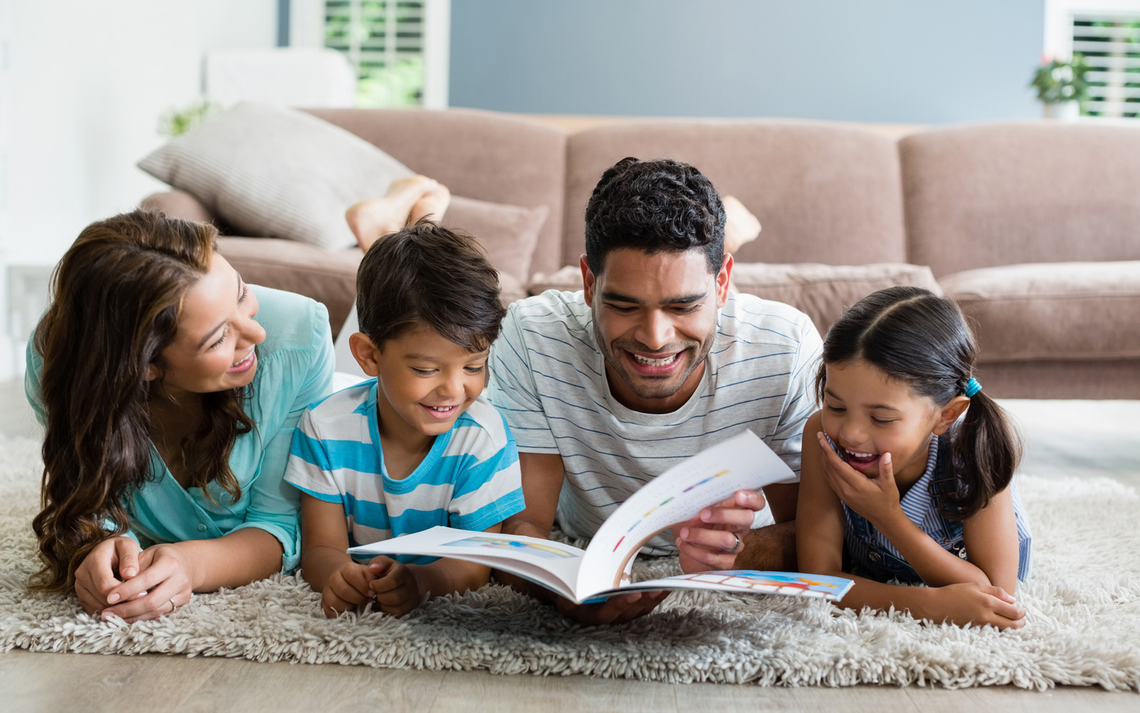 Parents reading with their children