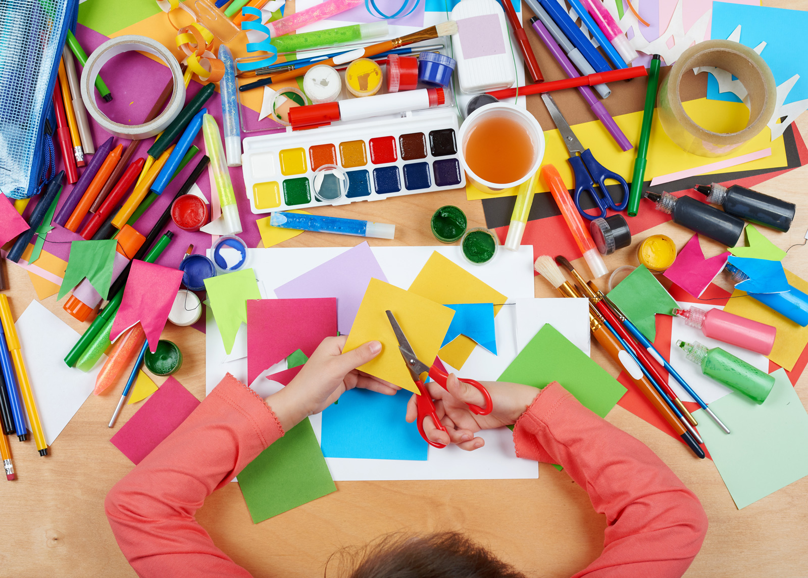 Preschooler doing crafts